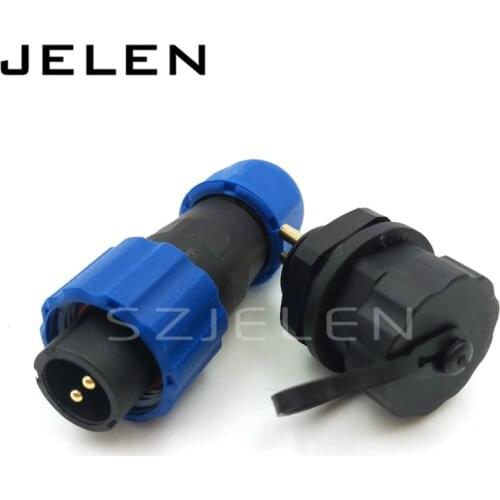 SD13 2pin Male and female connector, Outdoor waterproof connector, panel mount 13mm, 2 pin plug and socket IP68