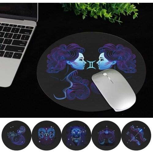 Universal Laptop Mouse Mat Leather Waterproof Non-Slip Cute Cartoon Round Mouse Pad 22x22CM for MacBook Xiaomi Lenovo