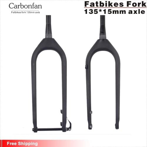Carbonfan New 26er Carbon Fat Bike Fork 26er*4.8" Snow bike 26in Bicycle Fork with Axle 15*135mm Carbon Fat Bike