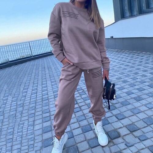 Womens 2 Piece Sets Sportswear 2021 New Letter Tracksuit Women Tracksuit Two Piece Set Casual Sport Suit Lounge Wear Tracksuit