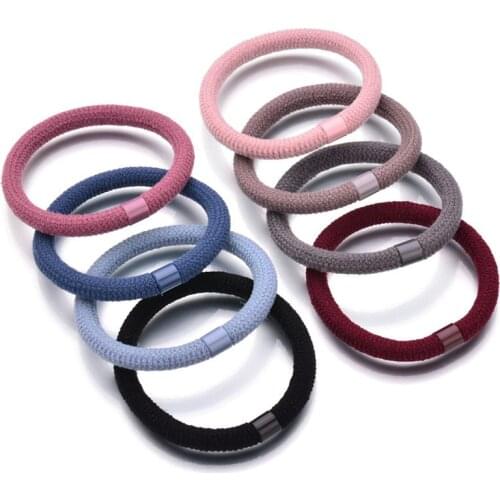 10pcs/lot For Women Elastic Hair Bands Simple Style HairTie Scrunchies Pure Color High Elastic Hair Rope Girls Hair Accessories