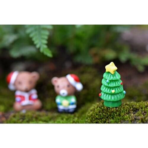 10 Piece Miniature Landscape Resin Flower Pot Decor Mini Resin Christmas Trees