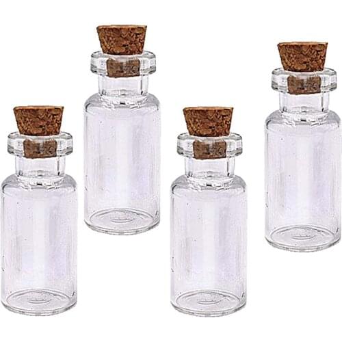 10Pcs Cute Wishing Glass Bottle Clear Cork Stopper 2ml Glass Bottles Vials Jars Containers