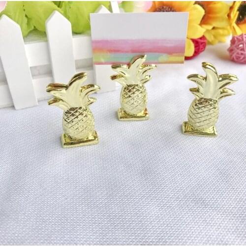 10pcs Gold Pineapple Name Number Menu Table Place Card Photo Holder Clip For Wedding Baby Shower Party Festival Reception Favor