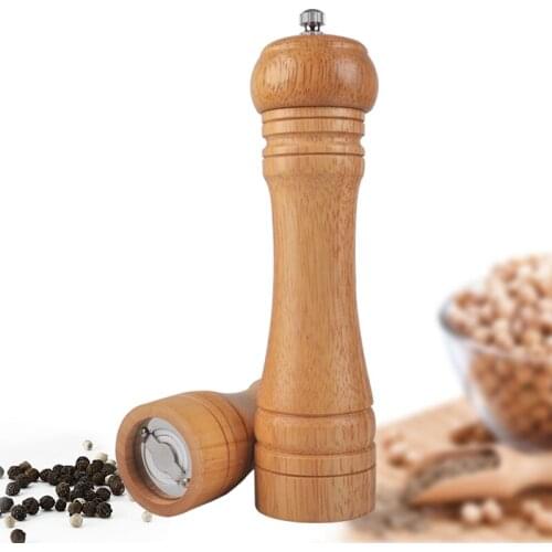 2 Size High quality oak Wooden Pepper Set Spice Mill Grinder Pot Shakers powdery NEW5"/8"