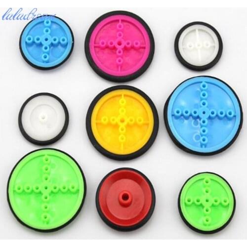 5pcs/lot assembly tires mini rubber wheel belt pulley for diy small smart car parts