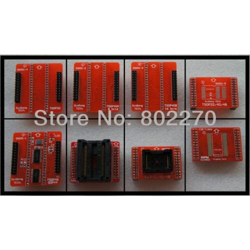 8 red adapters TSOP32/40/48 PSOP44 SOP56 for TL866CS/TL866A/tl866II PLUS programmer support 29F800/LV800 39VF800 AM29BL802/162