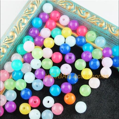 120 New Jelly Round Charms Acrylic Spacer Beads Mixed Colors 8mm