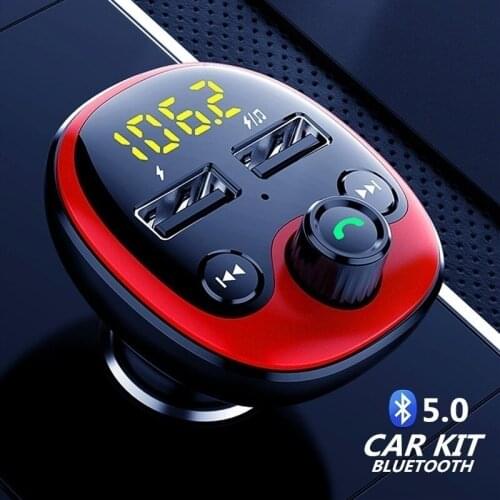 Car Mp3 Player Bluetooth 5.0 Radio FM Transmitter Handsfree Car Kit Dual USB Charger TF U Disk Music Player Interior Accessories