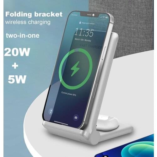 20W Qi Wireless Charger Stand For IPhone 12 11 Pro XS MAX XR X 8 Samsung S21 S20 S10 S9 Fast Charging Dock Station Phone Charger