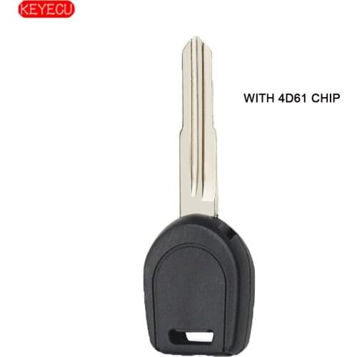 KEYECU Transponder Key Fob With Chip 4D61 for Mitsubishi Outlander Lancer Shogun Pinin Uncut Right Blade