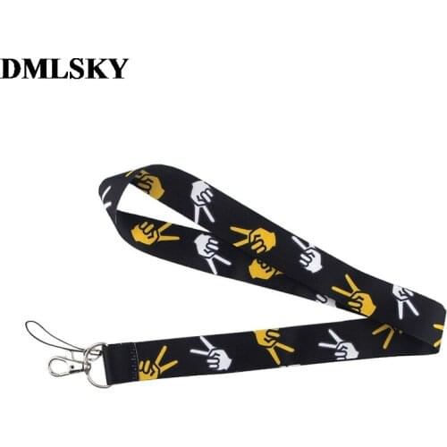 DMLSKY handssors Printed Lanyard Key Strap for Phone Keys Cartoon Lanyards ID Badge with Key Ring Holder M3958