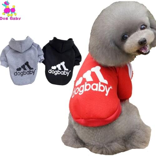 DOGBABY Sport Style Dogs Hoodies Autumn Winter Pet Clothing For Yorkshire Terrier Dogs 100% Cotton Cat Clothes Warm Dog Outfit