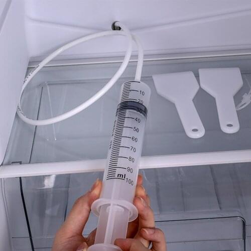 Refrigerator Cleaning Tool Drain Hole Kit Wash Brush Suction Syringe Hose Fridge Cleaner Sticks