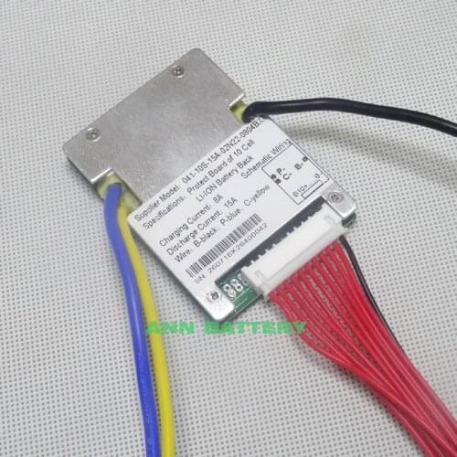 36V E-bike BMS 10S 37V 15A lithium ion battery BMS For 37V 8Ah 10Ah 12Ah 15Ah li-ion battery pack With the balanced function