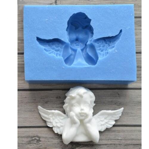 KUXSE 3D Angel Baby Silicone Molds Fondant Cake Decorating Tools Chocolate Gumpaste Mold Sugarcraft Baking Tool