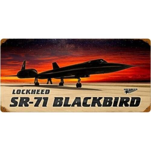 Losea Lockheed Martin SR71 Blackbird Retro Metal Signs for Wall Art Decoration