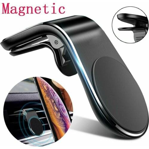 Metal Magnetic Car Phone Holder Mini Air Vent Clip Mount Magnet Mobile Stand For iPhone Xiaomi Smartphones in Car
