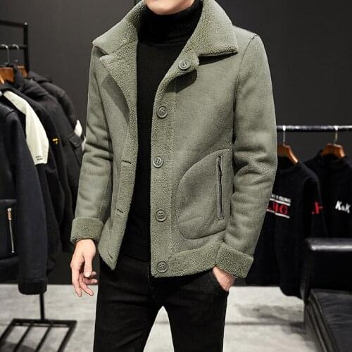 Mens Two-sided Leather Coat Outdoors Camping Trekking Travel Sports Softshell Autumn Winter Fleece-lined Thickened Fur Jacket