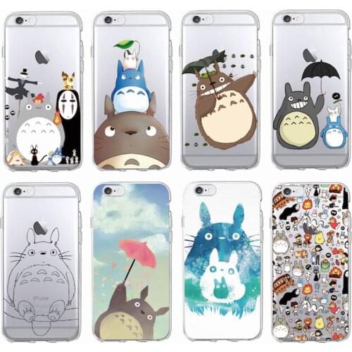 Cute Totoro Spirited Away Ghibli Miyazaki Anime Kaonashi Soft Clear Phone Case For iPhone 12 11 Pro 7 7Plus 6 8 8Plus X XS Max