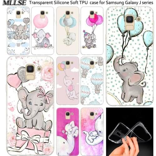 Lovely Elephants Soft Silicone Case For Samsung Galaxy J2Pro J4 J6 J8 2018 J3 J5 J7 2016 2017EU Prime CORE Plus Fashion Cover