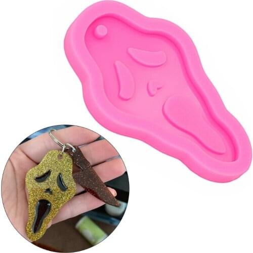 N84D Halloween Skull Ghost Earrings Epoxy Resin Mold Keychain Pendant Silicone Mould DIY Crafts Jewelry Casting Tools