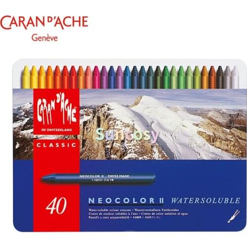 Caran D'Ache NeoColor 2 Water Soluble Wax Pastel Set, 10, 15, 30, 40, 84 Colors Set, Soft, Velvety Texture