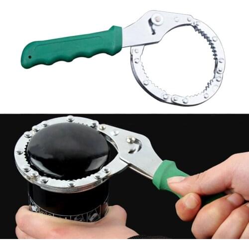 Handcuff Type Oil Filter Wrench Adjustable Hand Remover for Car SUV Motorcycle Spanner Tool