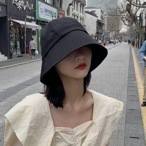 Women Summer Bob Panama Hat Pure Color Sunbonnet Fedoras Outdoor Fisherman Hat Beach Cap Unisex Cotton Bucket Gorros