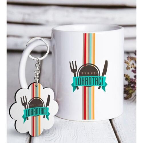 Personalized Professional Lokantacı White Mug and Keychain Gift Set