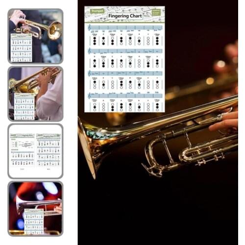 Useful Basic Trumpet Fingering Chord Poster Refreshing Color Trumpet Fingering Chart Clear Illustration for Learning