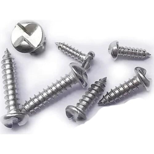 10pcs S-Type Slotted screw Round bolts One-way Self-tapping screws Anti-theft bolt 304 stainless steel 10mm-19mm length