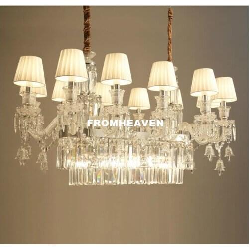 Modern Crystal Chandelier Clear Hanging Lighting European Style Glass Chandeliers Light for Living Dining Room Restaurant Lights