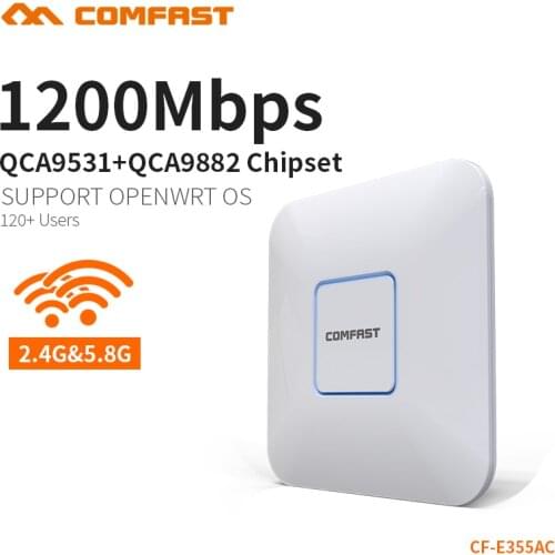 COMFAST 1200Mbps Wifi Access Point Router 2.4G + 5.8G Wifi Extender 500 Square Meters Coverage Support OpenWRT CF-E355AC Upgrade