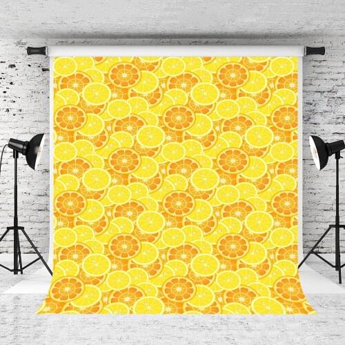 VinylBDS 5X7FT Newborn Photo Backdrops Cartoon Lemon Slices Yellow Backdrops Fotografia For Children Photography Backdrop