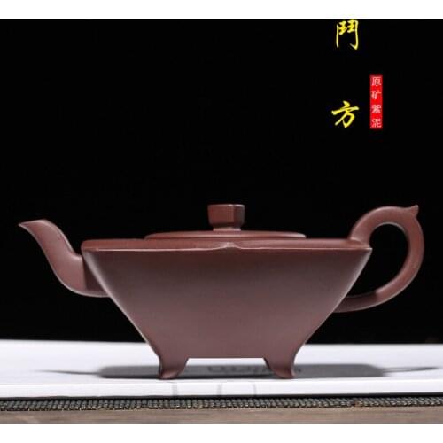 Yixing Purple Sand Pot Wholesale Purple Mud Pure Handmade Cao Zhigang Doufang Pot Teaware Customization Factory