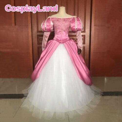 Mermaid Cosplay Costume Halloween Adult Princess Dresses Cosplay Gown Lace up Pink Women Wedding Party Dress