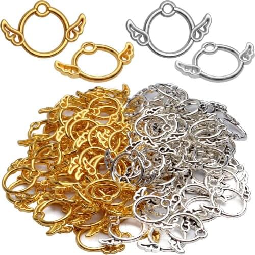 100pcs Tibetan Alloy Angel Wing Charm Pendant Hollow Angel Pendant Wings Charms Jewelry Charms for Earrings Crafts Supplies