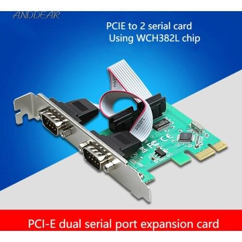 ANDDEAR Pci-e serial expansion card adapter card 2 port RS232 two com bayonet harness connector lot