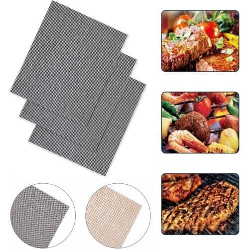 40X33cm Non-Stick Grilling Mesh Mat Heat Resistance Reusable Barbecue Net Cooking Bbq Sheet Liner Baking Kitchen Accessories