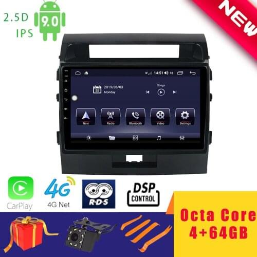9" Android 10.0 Car Multimedia Player Stereo for Toyota Land Cruiser 100 2007~2015 Head Unit Octa Core DSP 2.5D+IPS 4G Carplay