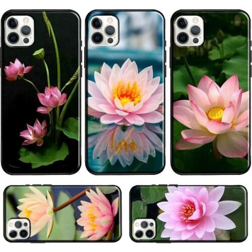 Flower Lotus For iPhone 11 12 Pro Max mini Case For iPhone XR X XS Max SE 2020 6S 7 8 Plus Coque