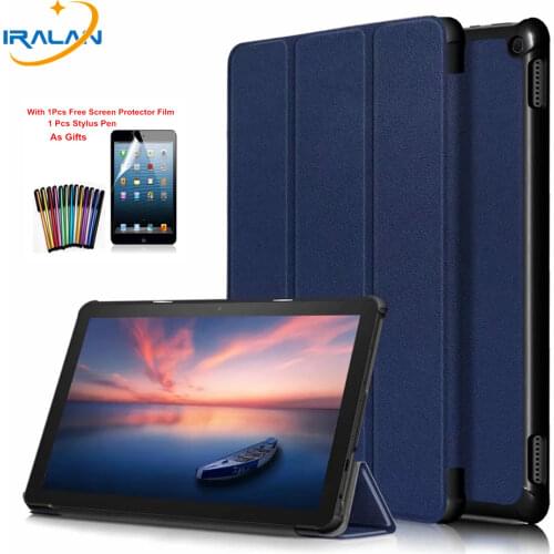 Case for All-New Kindle Fire HD 10 2021 Slim PU Leather Flip Stand Tablet Cover For All New Fire HD 10 Plus 10.1 inch+Film+Pen