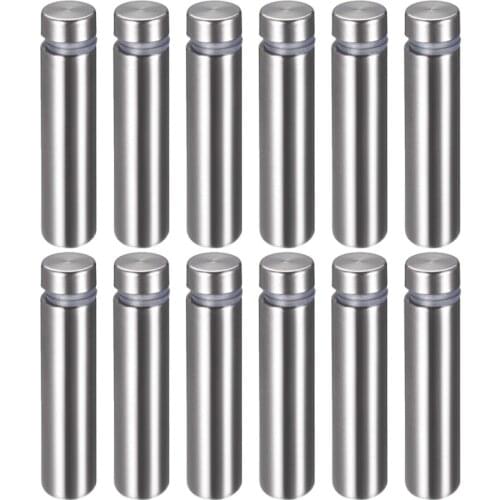 16mm/0.63" Dia 90mm/3.54" Length Sign Holders Screws Wall Mount Hardware Advertising Glass Standoff Nail-Pack of 12