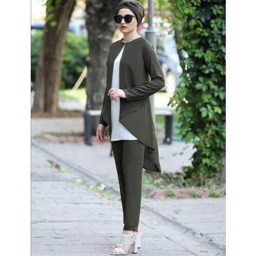 Donsignet Muslim Womans Sets Dubai Middle East Abaya Dress Muslim Fashion Turkish Women Two-piece Sets Dress Abaya Turkey