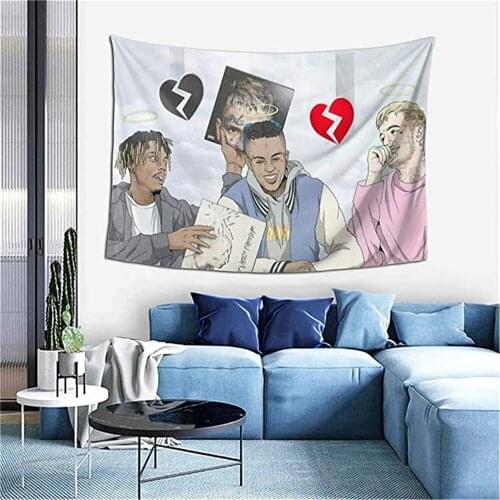 Hip Hop Rapper Juice Wrld Tapestries Wall Hanging Art Tapestry for Bedroom Living Room Dorm Party Decorative Tapestry Gifts