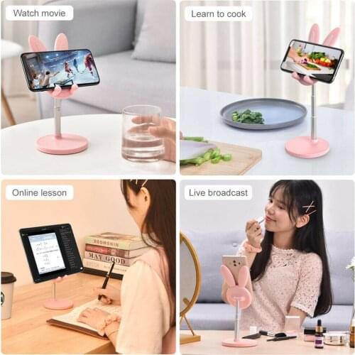 Hot Sale Ears Cute Bunny Tablet Stand Phone Holder Mobile Phone Accessories Desktop Rack Adjustable