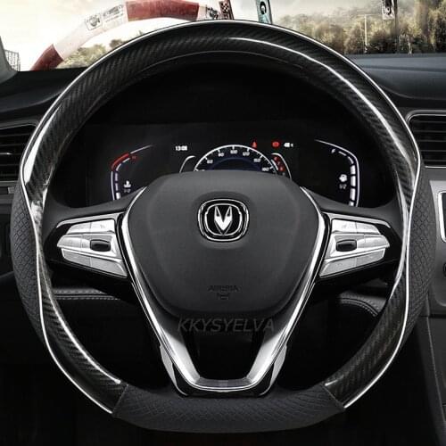 Car Carbon Fiber for Changan CS95 CS85 CS75 CS55 CS35 CS15 EADO CX70 Car Steering Wheel Cover Leather Auto Accessories
