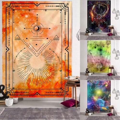 Witchcraft Tarot Tapestry Wall Hanging Colorful Sun Moon Starry Universe Psychedelic Tapiz Witchcraft Wall Cloth Tapestry