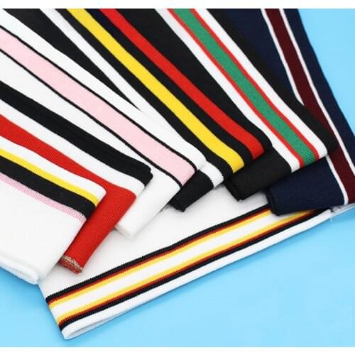 Summer Ribbed Spandex Fabric Knit Collar Cuff Fabric For Uniform And Polo Shirt Clothing Accessories KA17